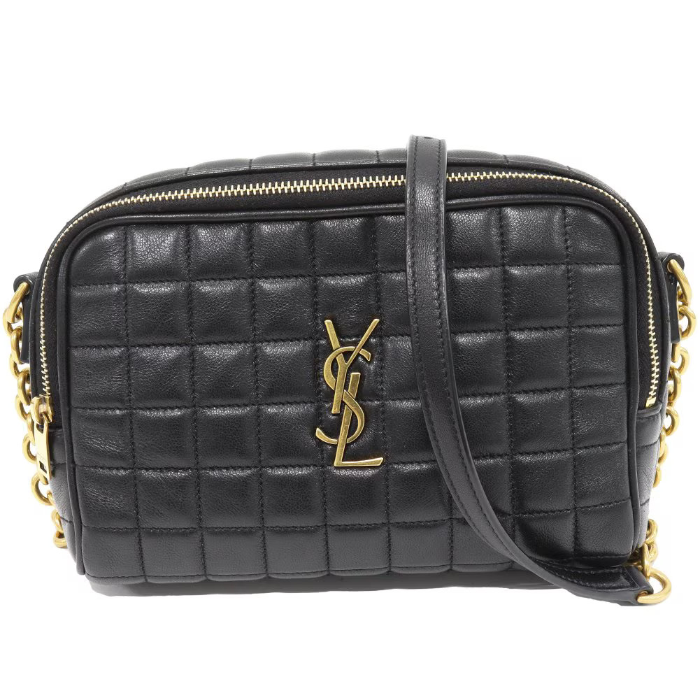 Saint Laurent Cassandra Matelassé Camera Bag Shoulder Bag Quilted Black #TKB060