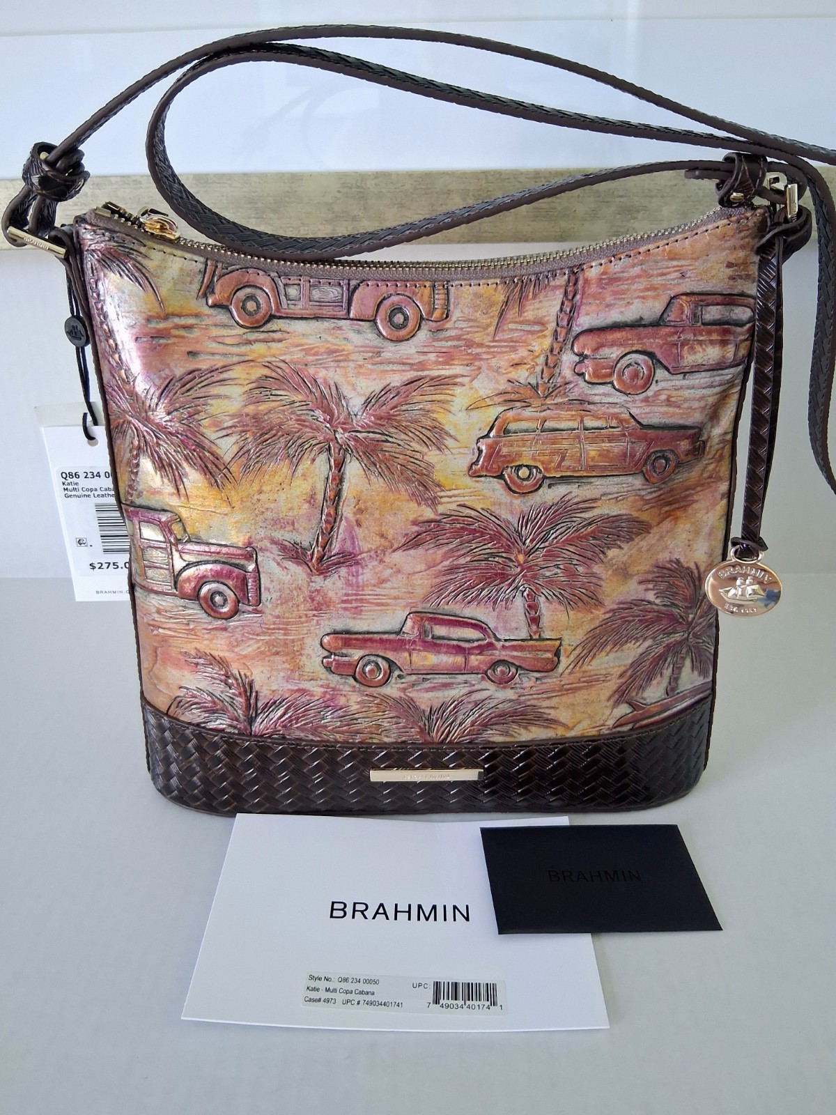 Brahmin *Discontinued Color* NWT Multi Copa Cabana Katie Woody Wagon Palm Trees