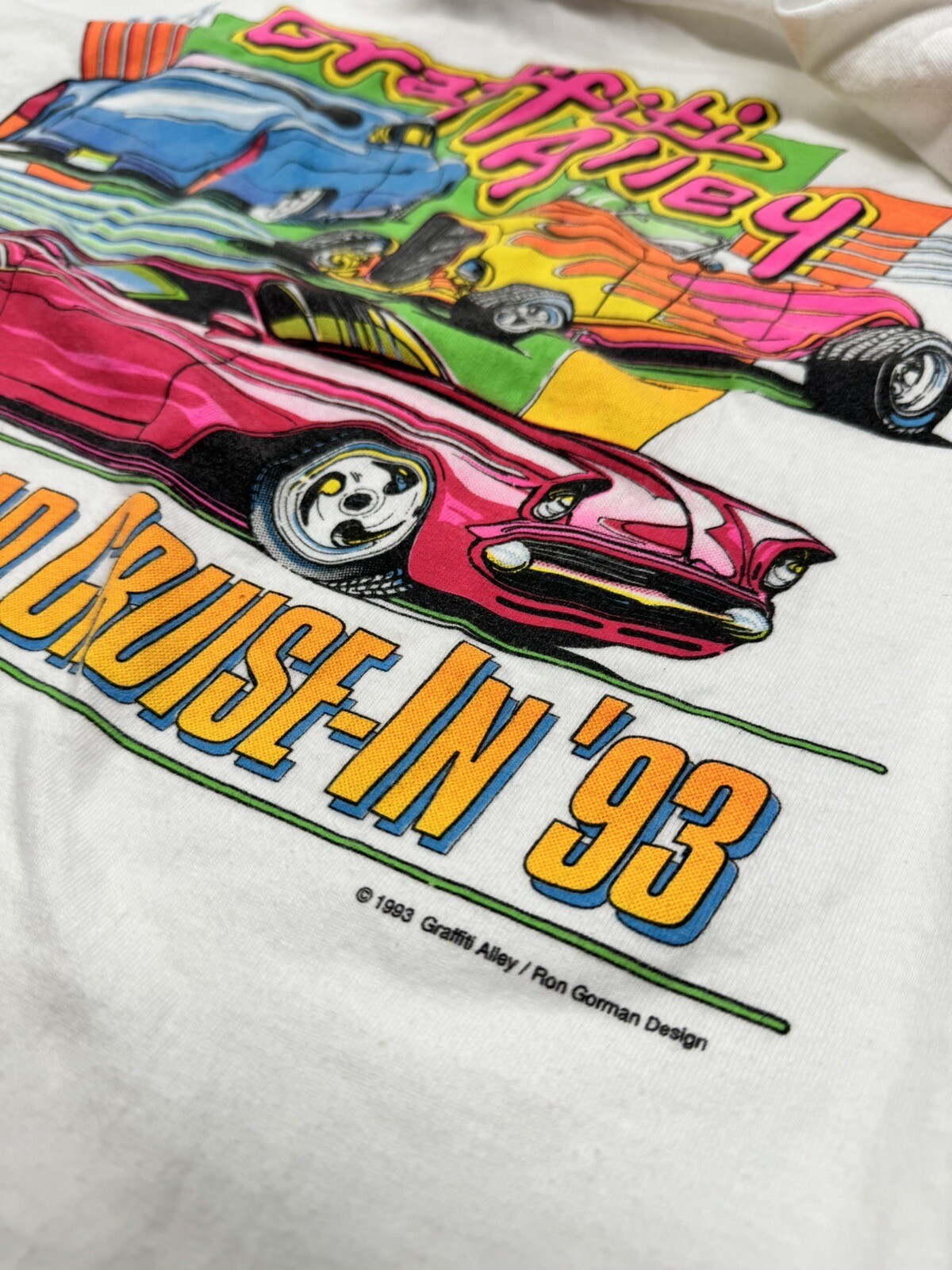 Vintage 90s Classic Cars Eugene OR Graffiti Alley Single Stitch Shirt XL USA