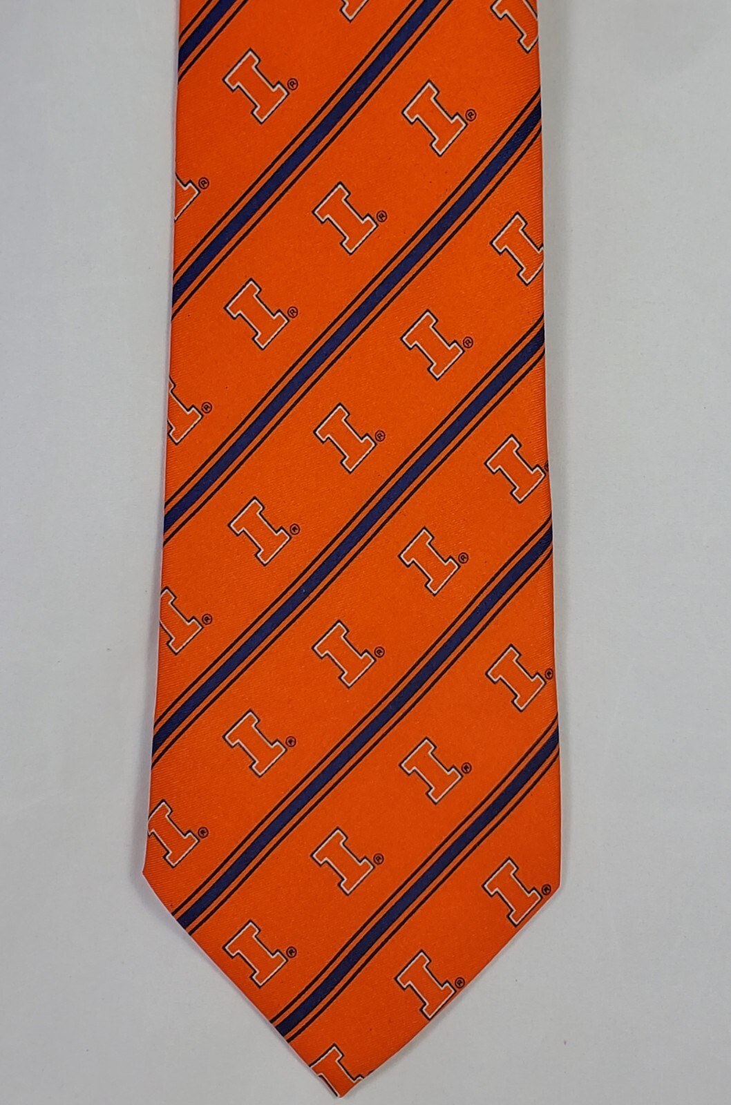Illinois Illini Men’s Necktie College Logo Orange Striped Neck Tie