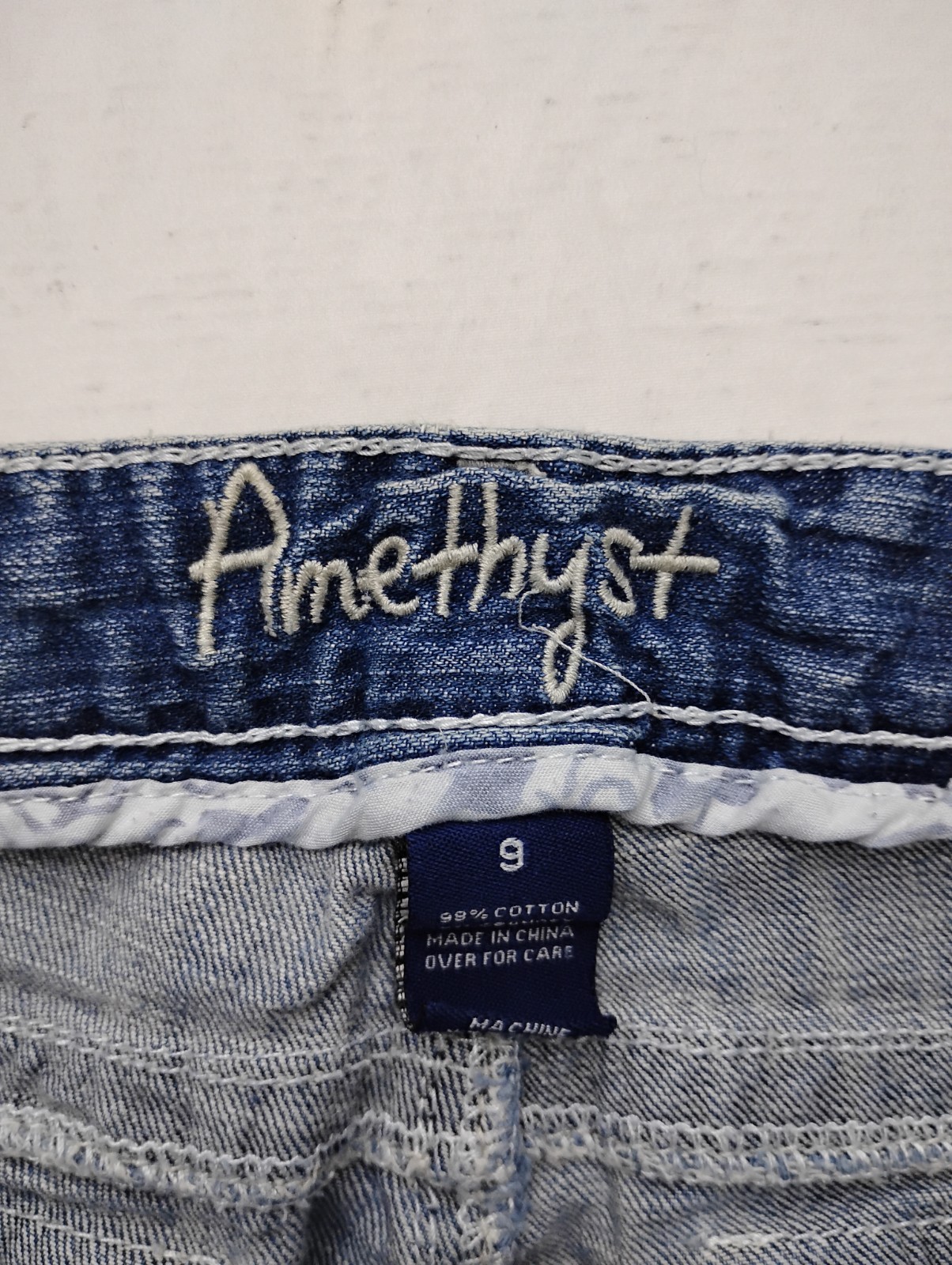 Amethyst Jeans Low Rise Bootcut Thick Stitch Flap Pockets Women’s 9 Blue Y2k