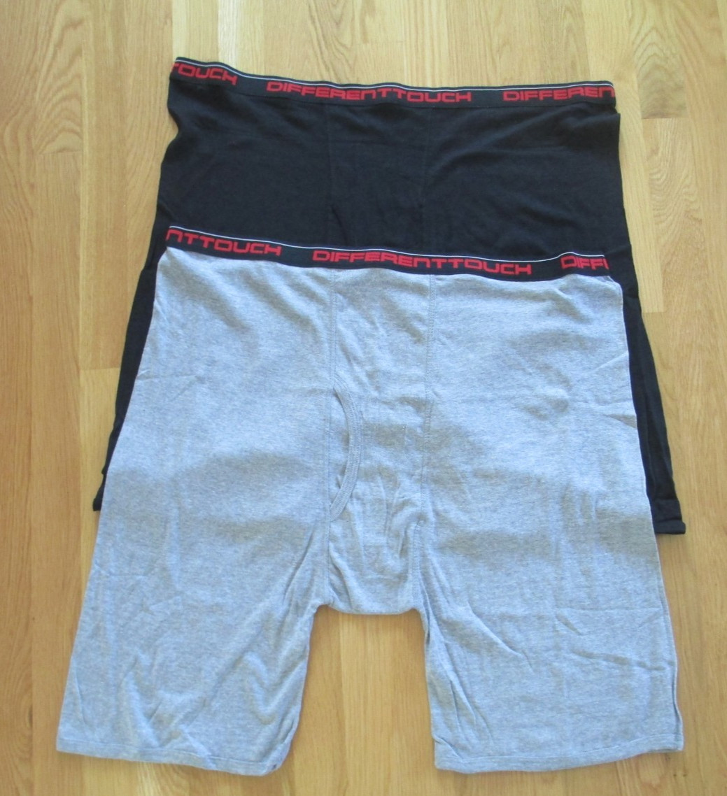 MEN’S DIFFERENT TOUCH BOXER BRIEFS 2 PAIRS LONG LEG COTTON 5XL DIFFERENTTOUCH