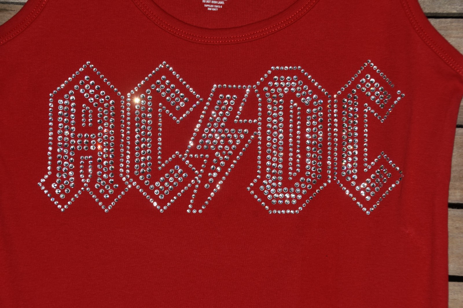 AC/DC rhinestone bling shirt or tank XS S M L XL XXL 1X 2X 3X 4X 5X clear