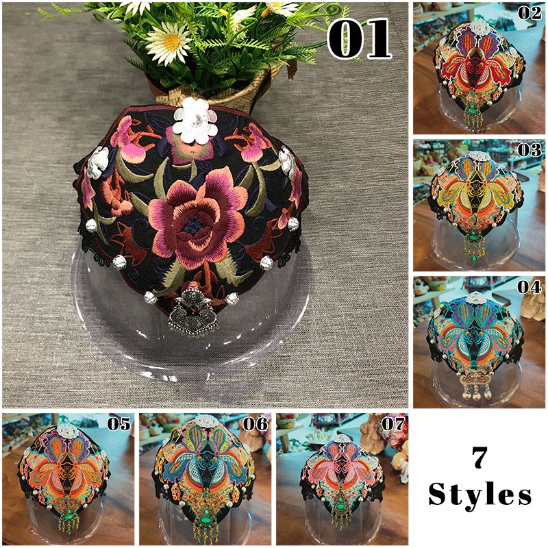 Ethnic Style Embroidery Headband Wide-Brimmed Dance Hair Accessories Props