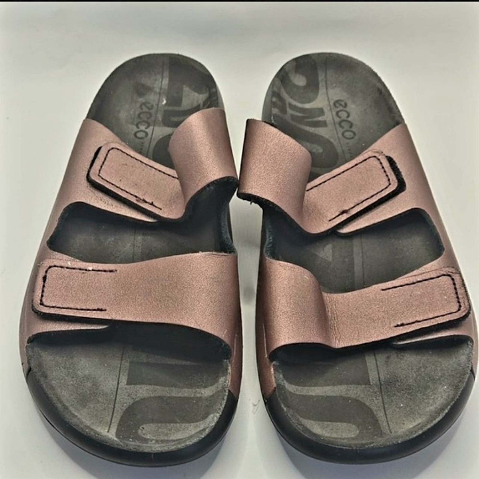 ECCO Women’s Cozmo 2nd Two Band Slide Sandal Sz 9 Woodrose Boho Comfy Slip On