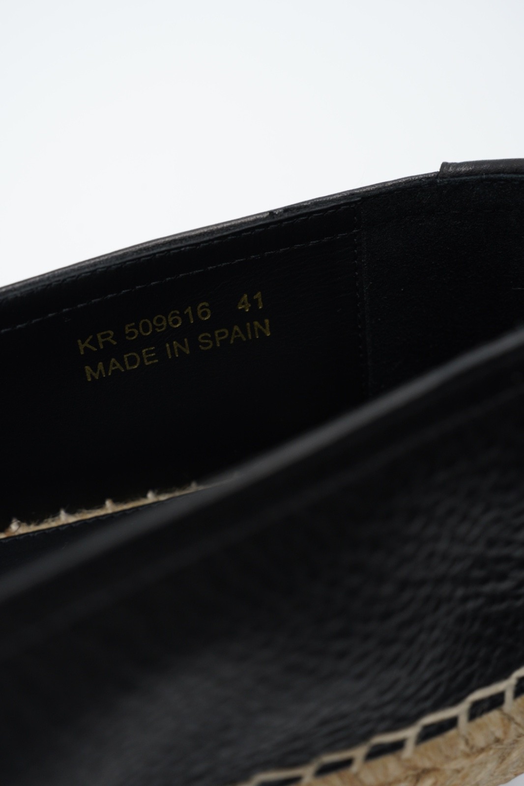 Saint Laurent YSL Espadrilles Black Leather Logo 41 UK 7 US 8 8750G