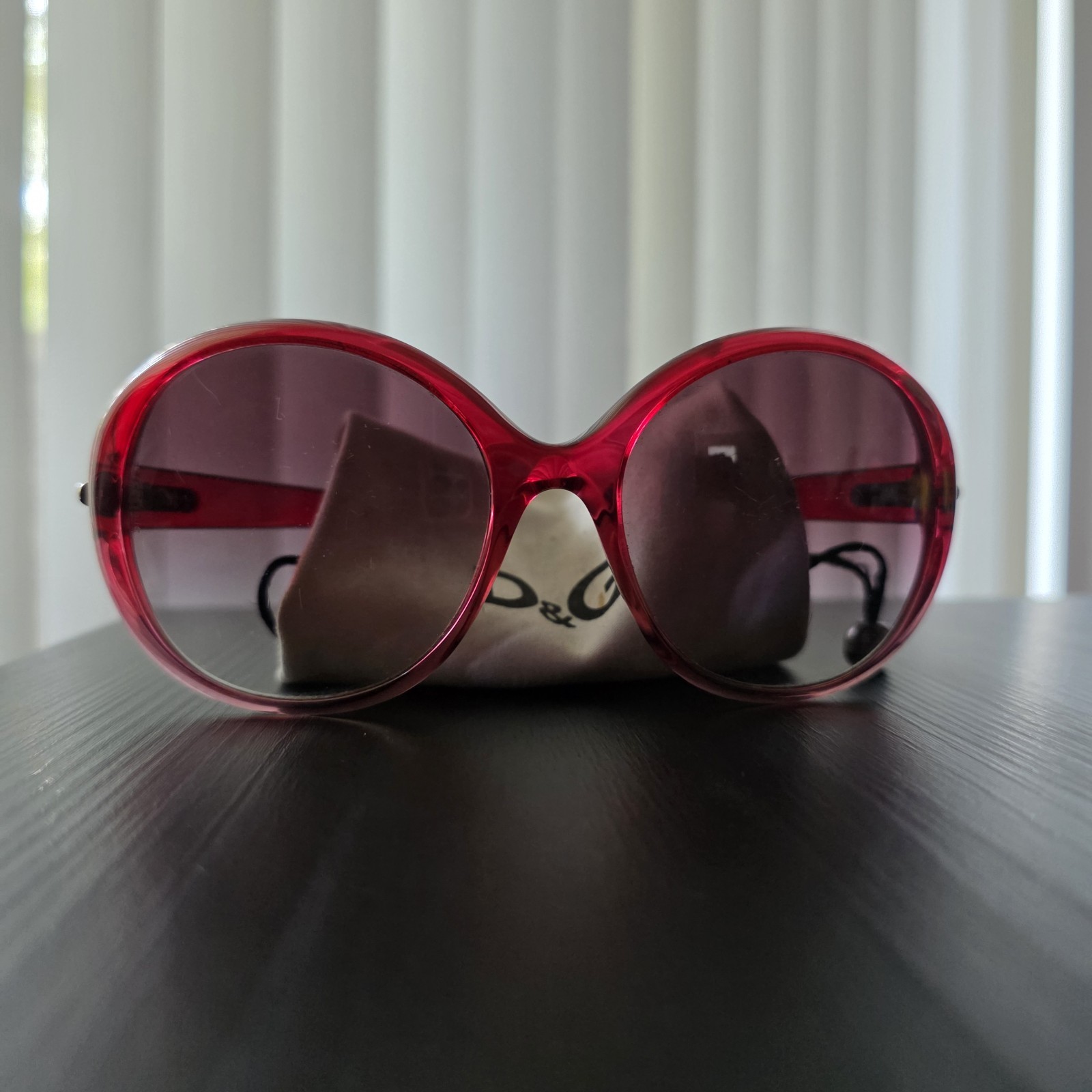 Vtg Y2K DOLCE GABBANA 8085 Ruby Red OVERSIZED women men SUNGLASSES 1785/8H 58/18
