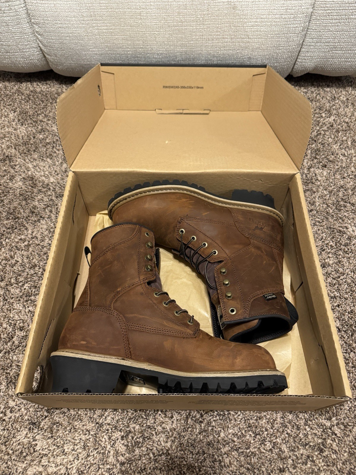 Men’s Irish Setter Mesabi 8” Logger Boots Steel Toe Waterproof Size 9D