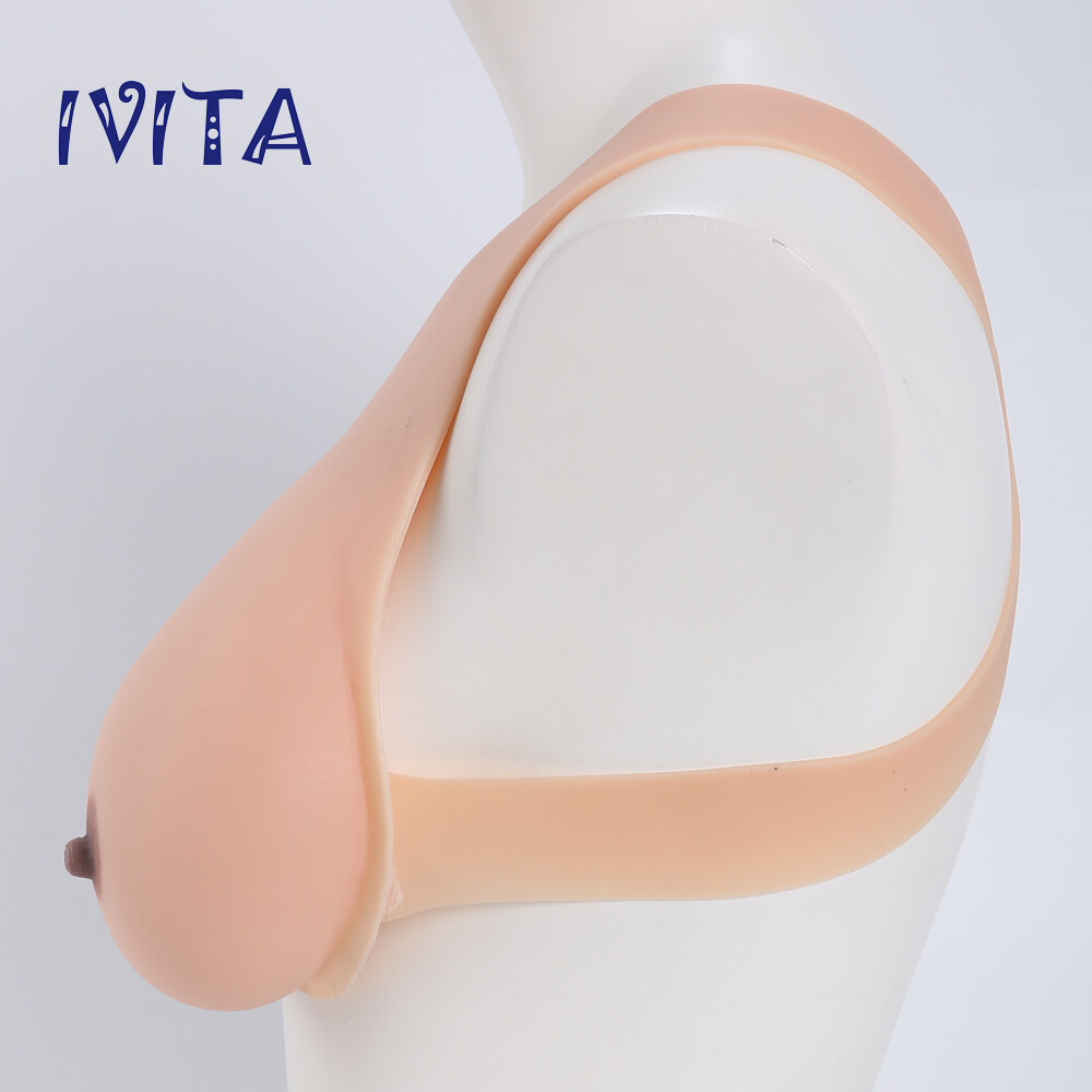 IVITA Full Silicone Breast Forms F Cup Big Boobs Transgedner Bra Enhancer