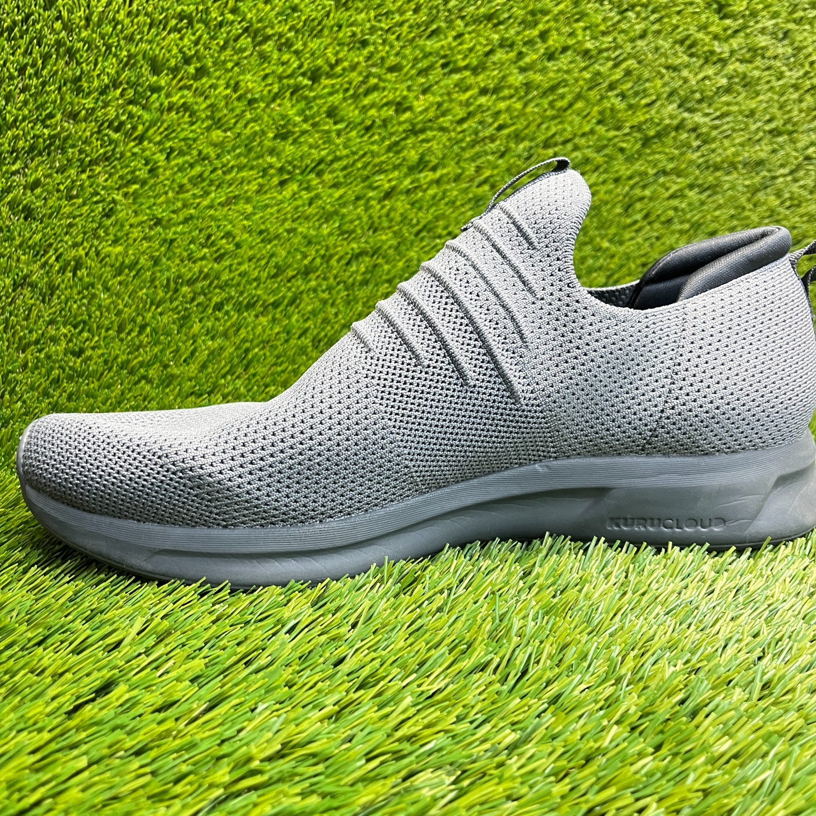 Kuru Atom Slip-On Mens Size 12.5 Gray Athletic Running Walking Shoes Sneakers