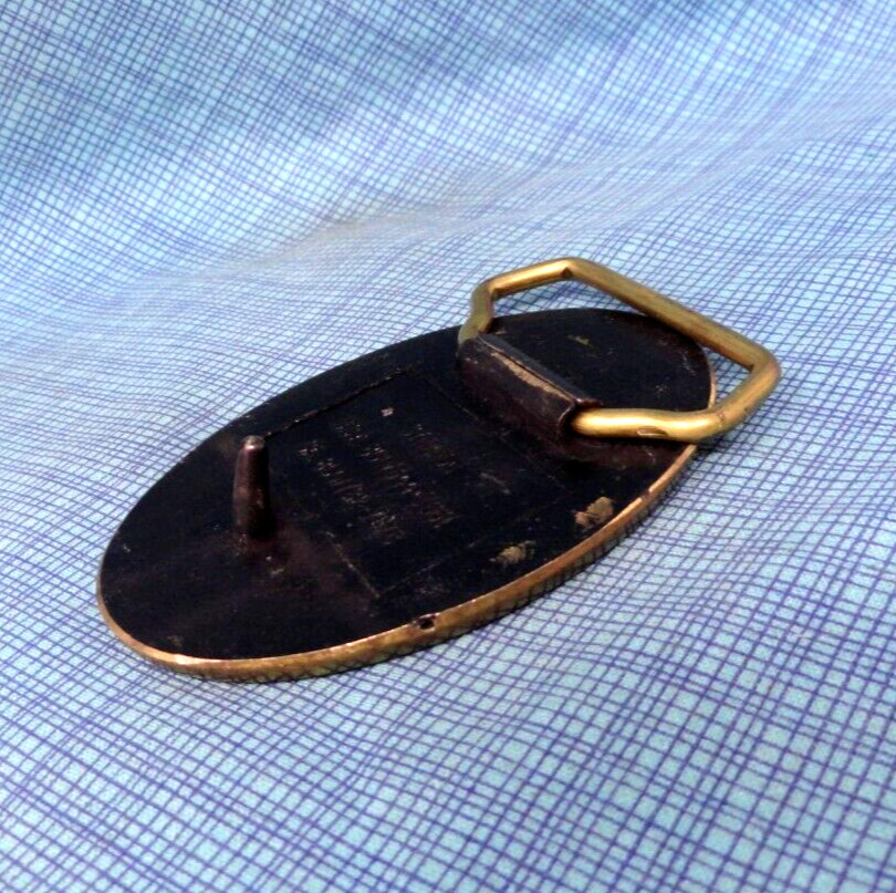 Pacific Bell Emblem Belt Buckle Employee Uniform Brass Vtg 80s Synanon .NOX154
