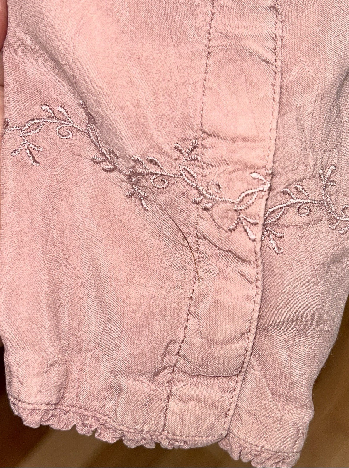 J Jill Victorian Style Boho Old Rose Lace Blouse. Sz Medium