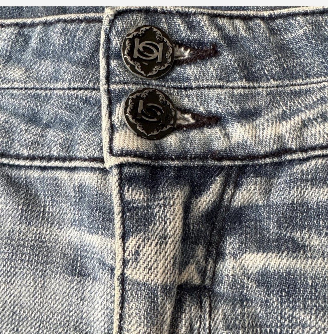Vintage Bebe Premium Denim Y2K Micro Mini Skirt — Skylar Wash — Size 27