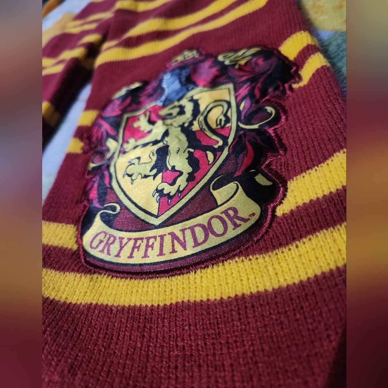 Gryffindor Striped Scarf with Crest