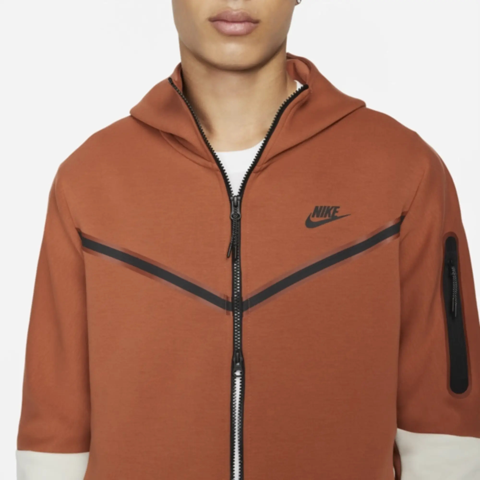 Nike Tech Fleece Windrunner Hoodie Burnt Sunrise Orange Bone CU4489-825 2XL Men