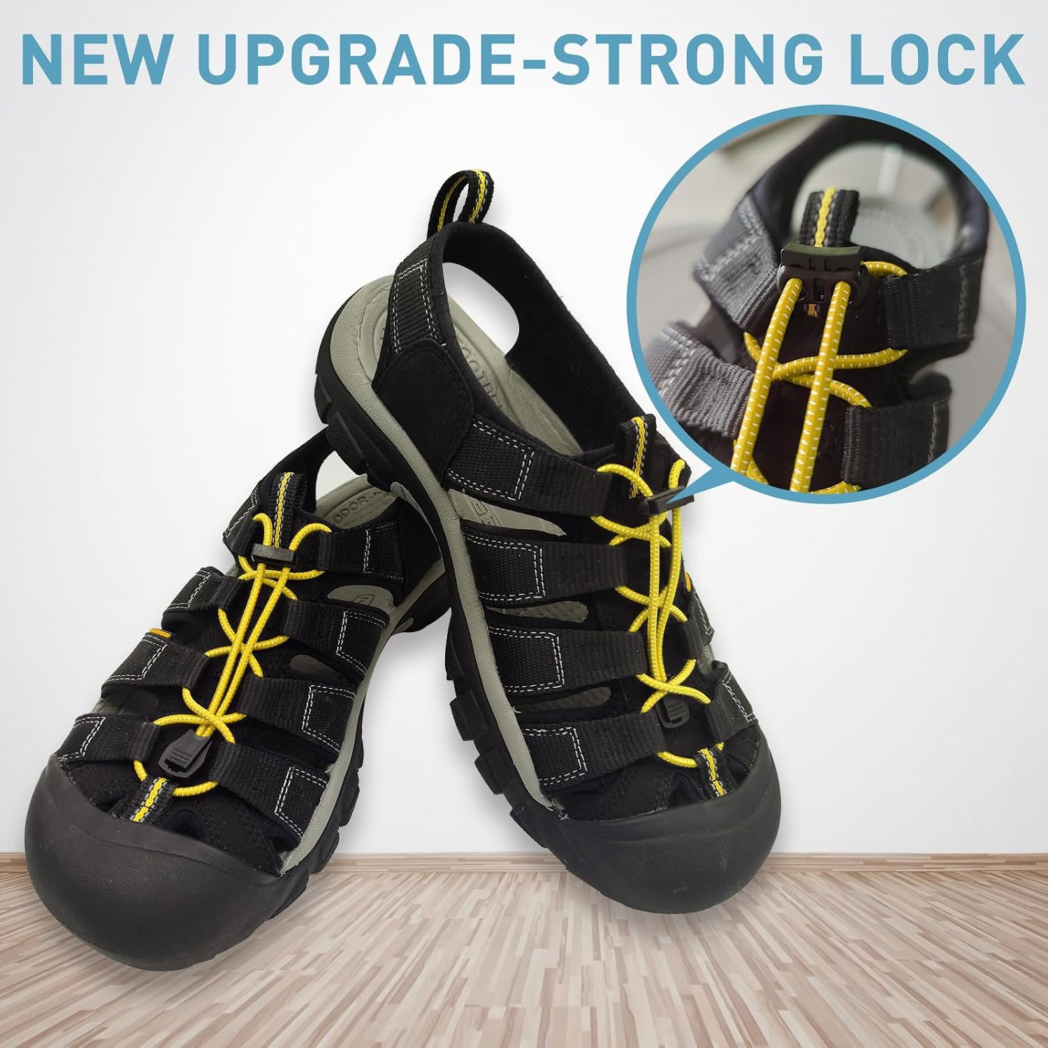 Elastic No Tie Shoe Laces Replacement for Keen Sandal Round Stretchy Lock Shoel