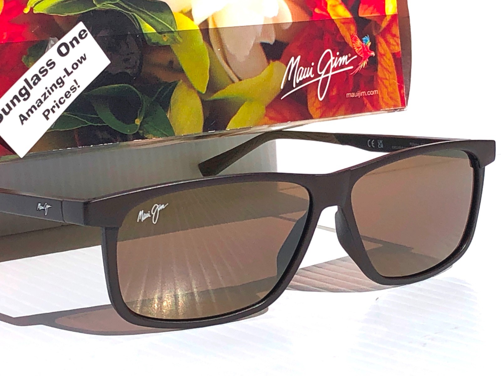 NEW Maui Jim PULAMA Matte Brown POLARIZED ST Bronze GLASS Sunglass H618-01