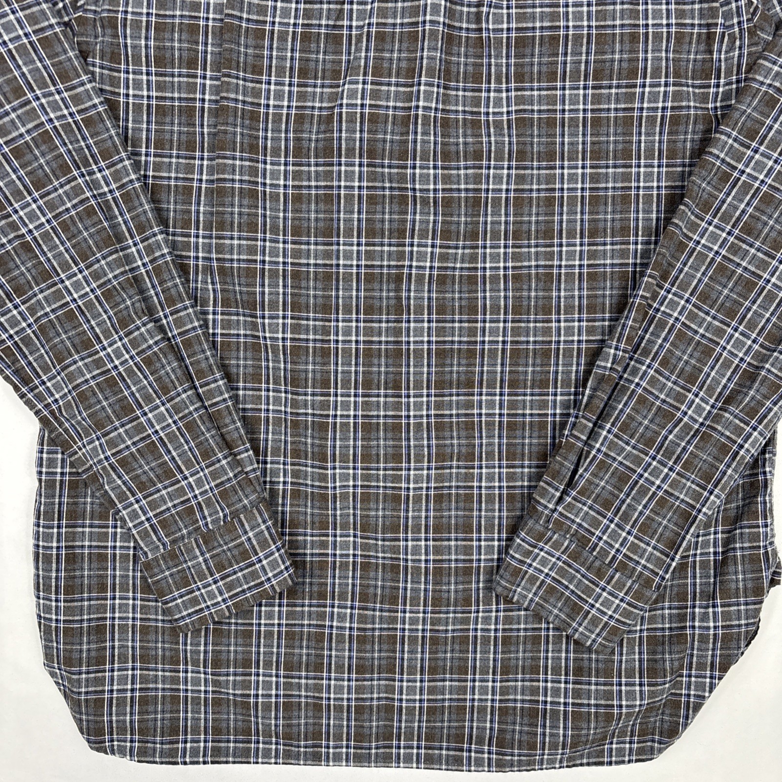 Brett Johnson Button Up Shirt Men’s XL Gray Brushed Twill Preppy Designer Dress