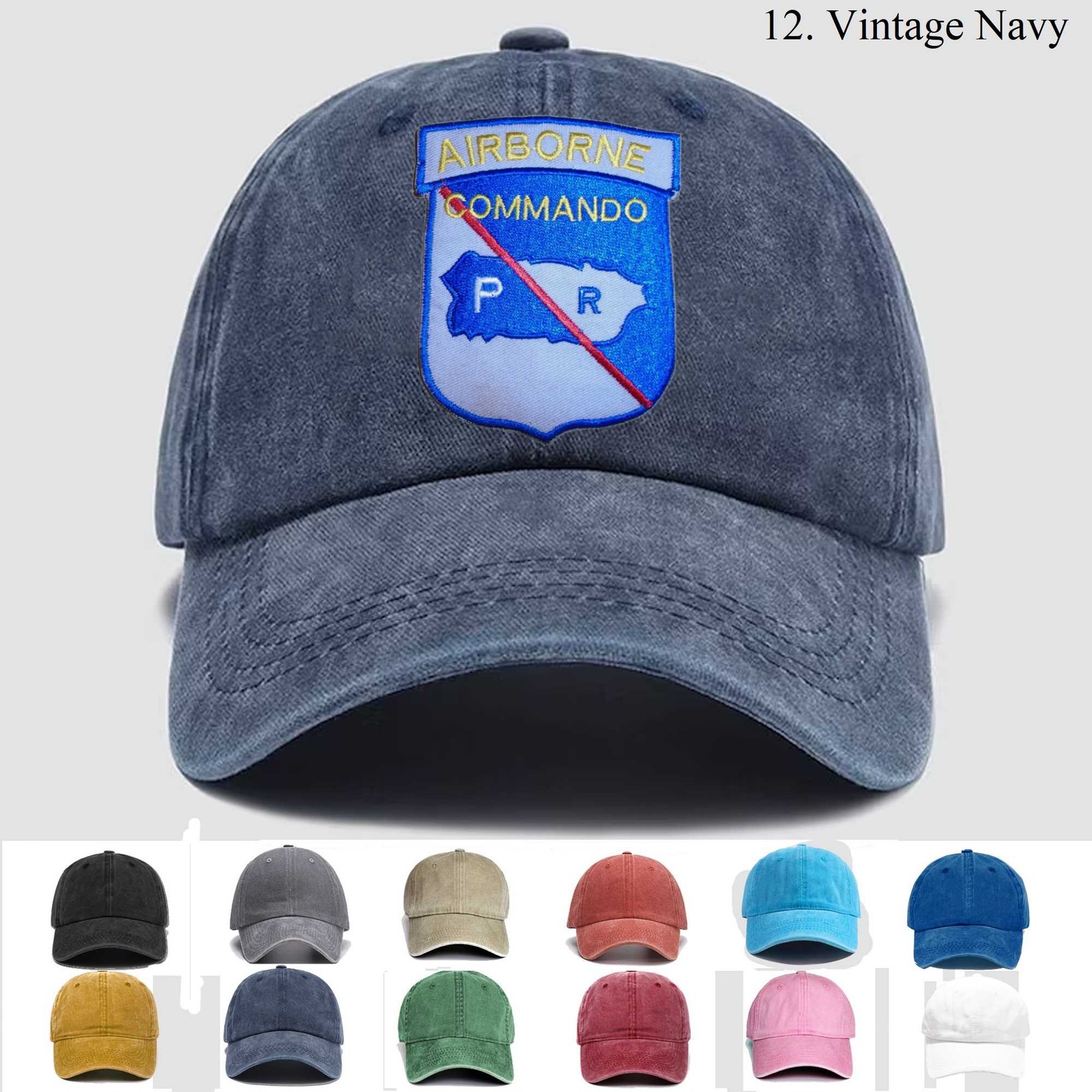 Customized Embroidered Hat Us Company E 65th Infantry Regiment Airborne Commando