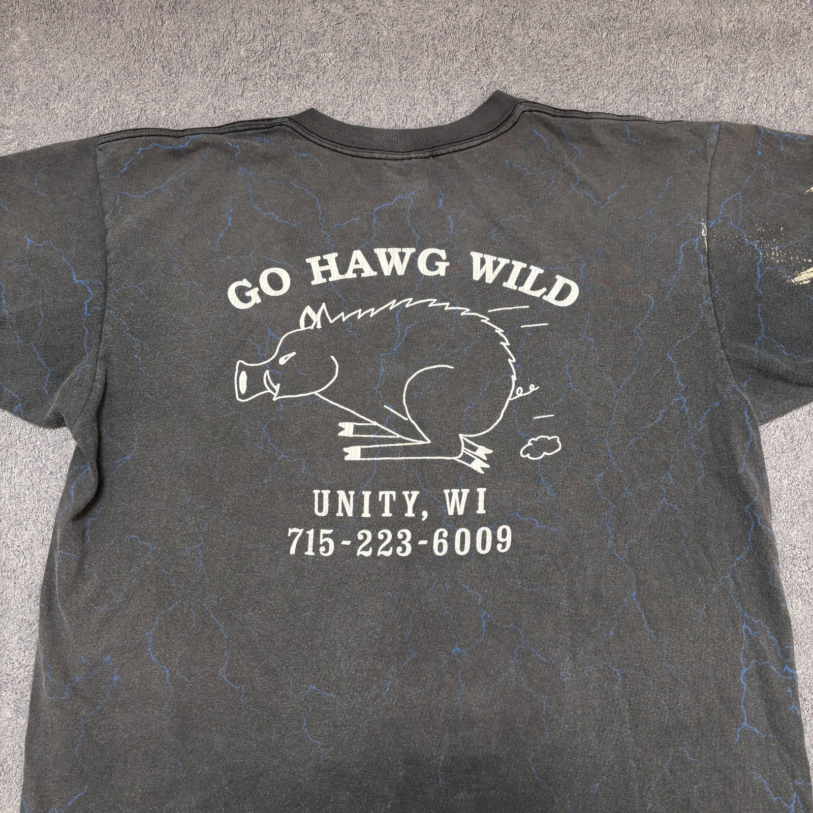 Vintage 3d Emblem Shirt XL Black 90s Single Stitch Reaper All Over Print Harley
