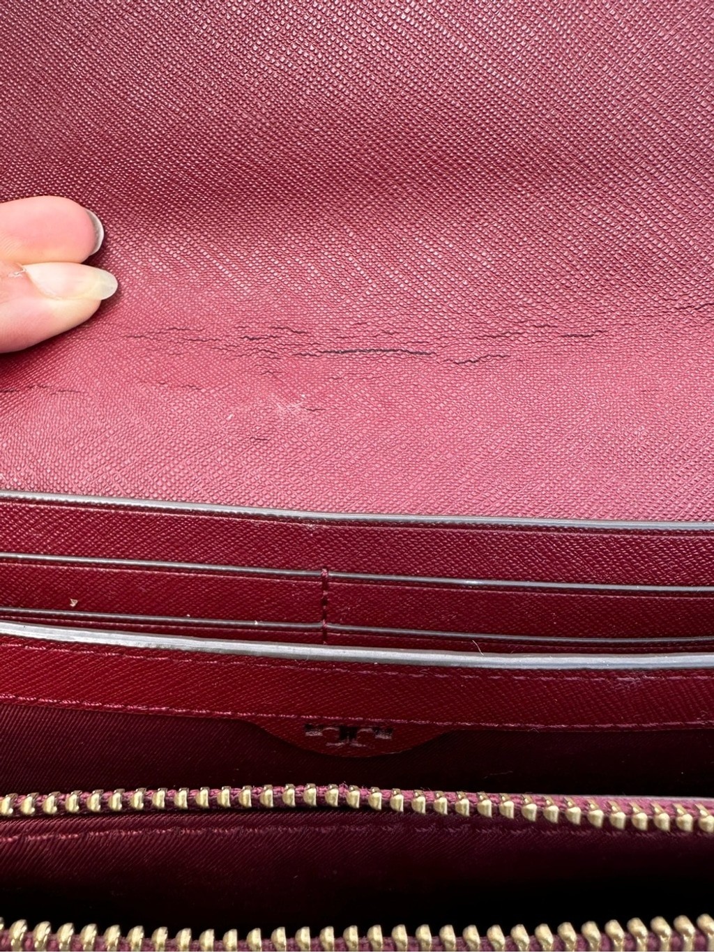 Tory Burch Burgundy Robinson Chain Wallet Crossbody