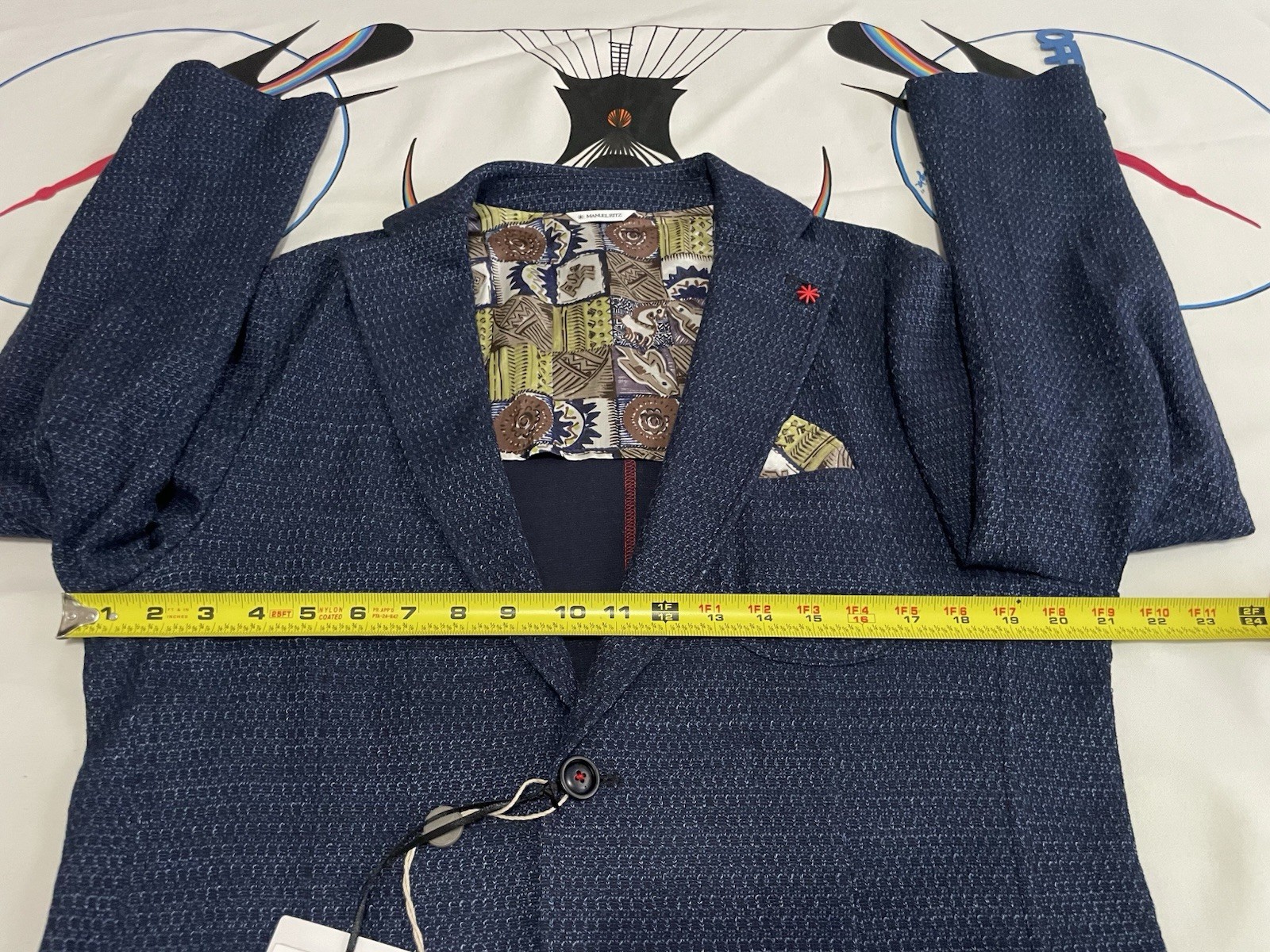 NWT Manuel Ritz Jacket Blazer Sport Textured 1/4-Lined Linen Blend IT 52 / US 42