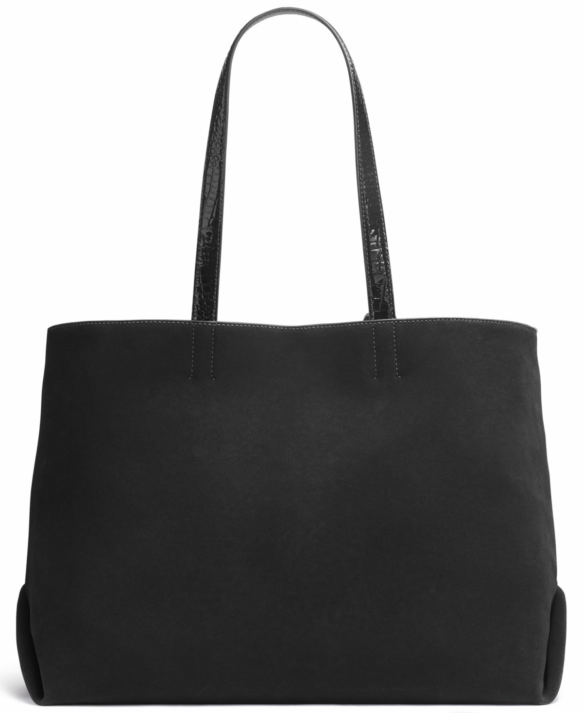 Donna Karan N Y Women’s Georgette Extra Large Suede Shoulder Tote Bag Black Gold