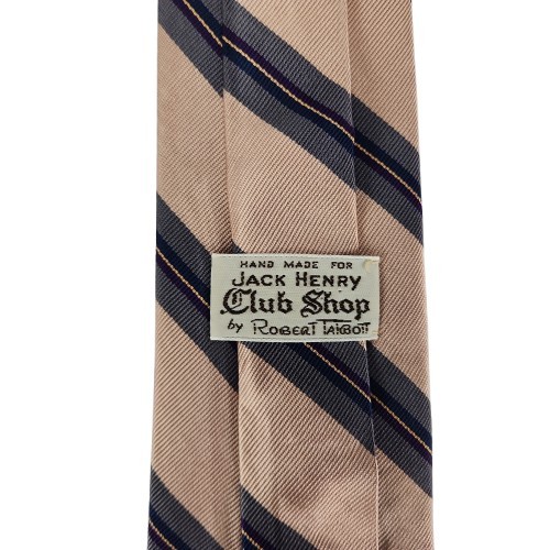Vtg. Robert Talbott/Jack Henry Pink Gray Classic Stripe 100% Silk Tie