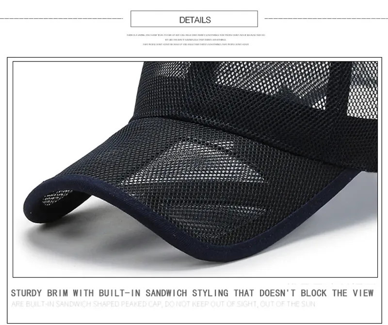 Breathable Mesh Cap Openwork Summer Sun Hat Outdoor Sports Unisex