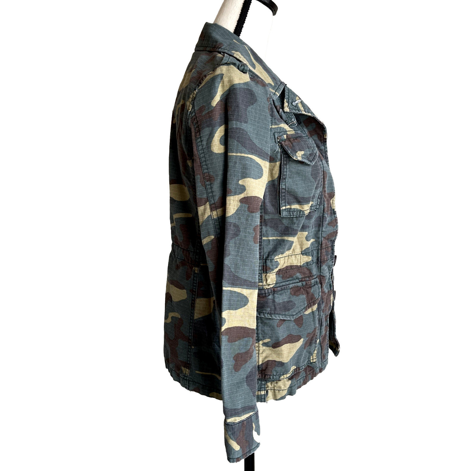 MADEWELL Camo Military Cargo Utility Jacket Green Khaki Size XS Cotton