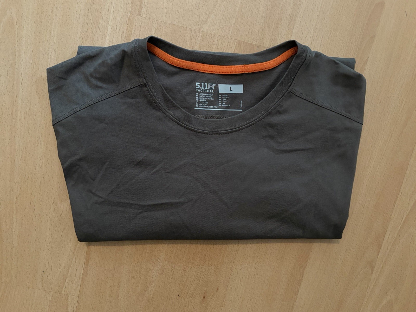 5.11 Tactical Delta Crew Top Mens Large Brown Performance T-Shirt 40169 NWT