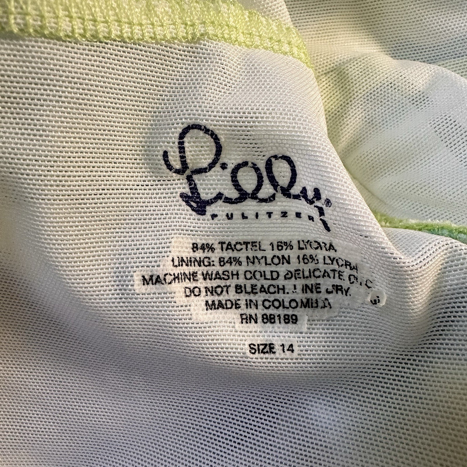 Lilly Pulitzer One Piece Swimsuit Swimdress 14 Blue Green Chillin Crab Shell NEW