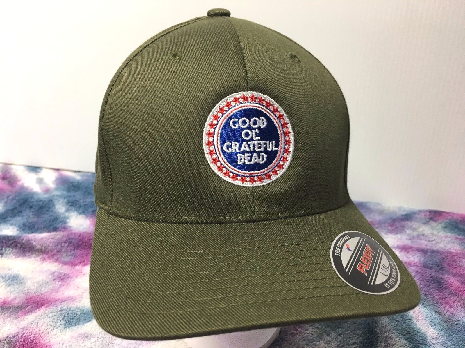 Good Ol’ Grateful Dead Embroidered Flexfit Ball Cap Black Navy Olive S/M L/XL 2X