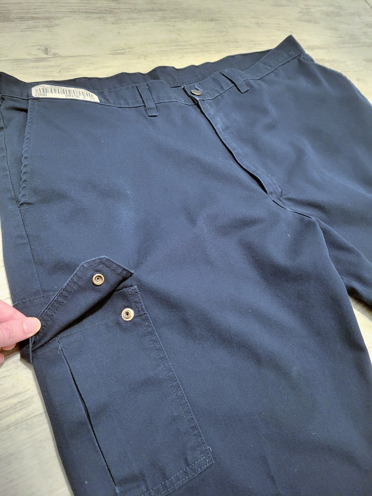 Dickies Industrial Cargo Pant Relaxed Fit Straight Leg Navy Uniform Mens 42×34