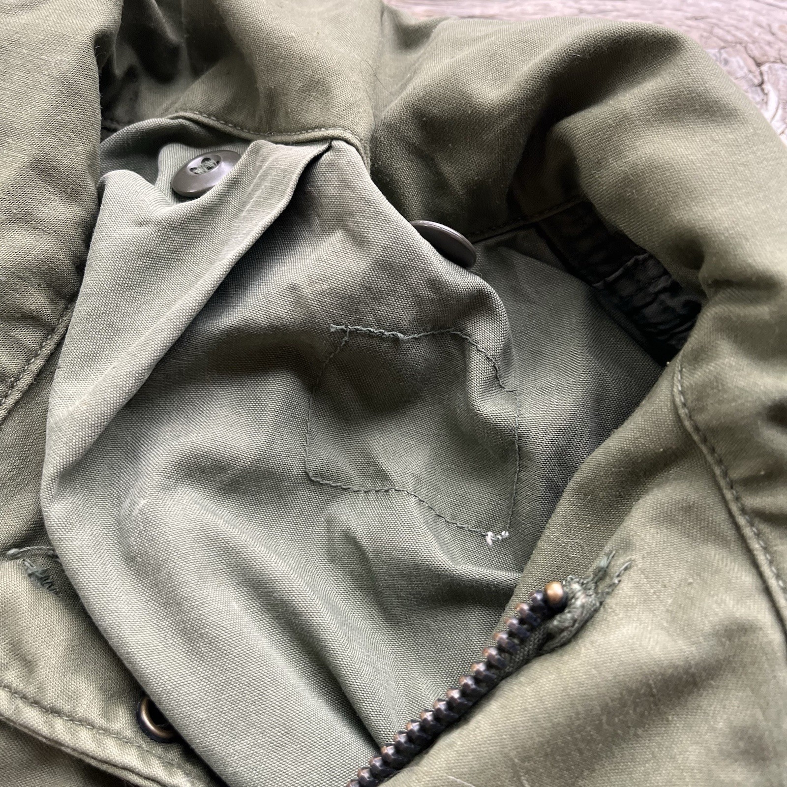 Vintage M-65 Field Jacket Olive Drab Green Military Utility Coat Medium