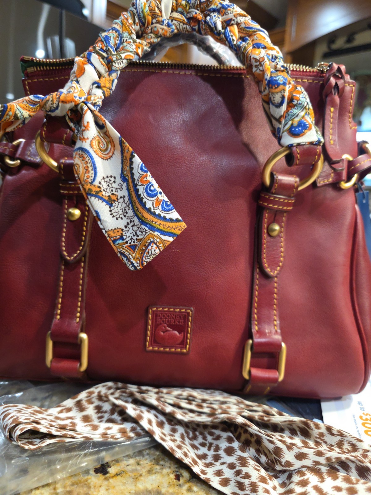 Pre-Loved Good Condition Dooney & Bourke Florentine Satchel In Bordeaux