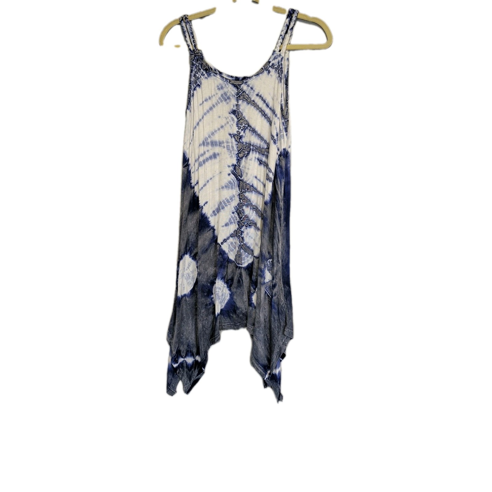 India Boutique Viscose Spandex Dress Women’s One Size Purple White Tie Dye Boho