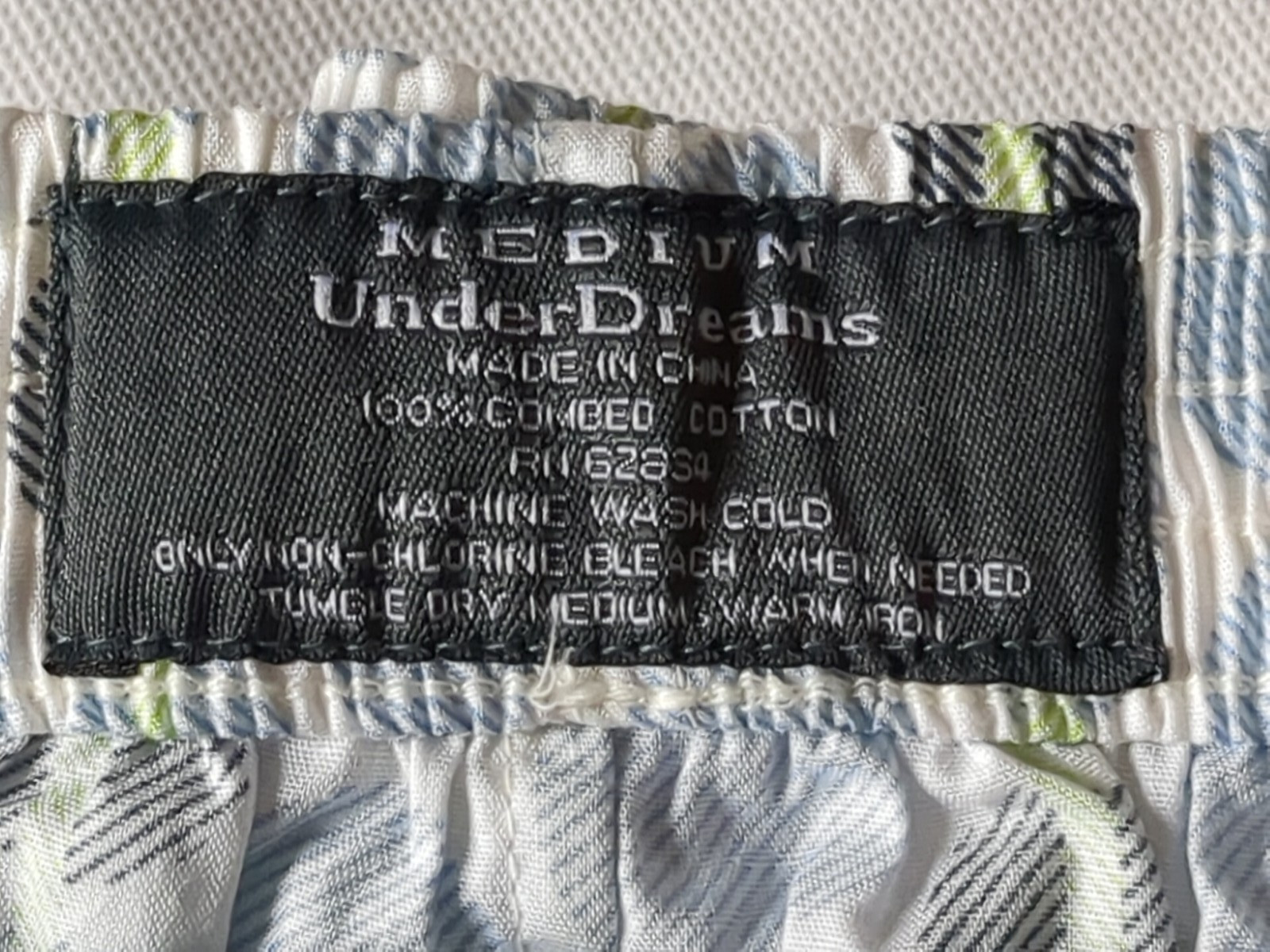 Lot of 2 Under Dreams Boxer Size Medium 100% Combed Cotton Comfort