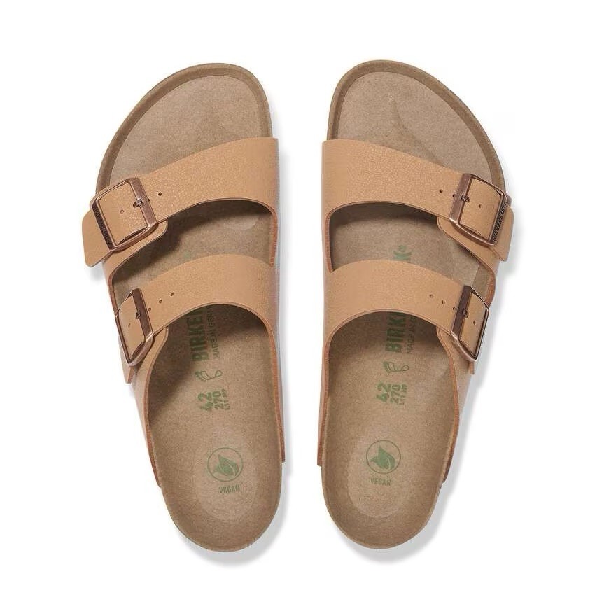 Birkenstock Arizona Vegan Birko-flor® Nubuck Women Sandals Pecan Narrow 37N EU