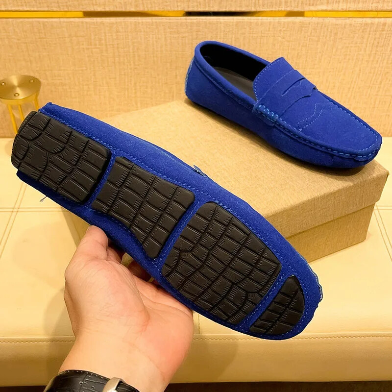 Men Casual Shoes Suede Lazy Slip-on Driving Flat Boat Shoes Loafers Moccasins