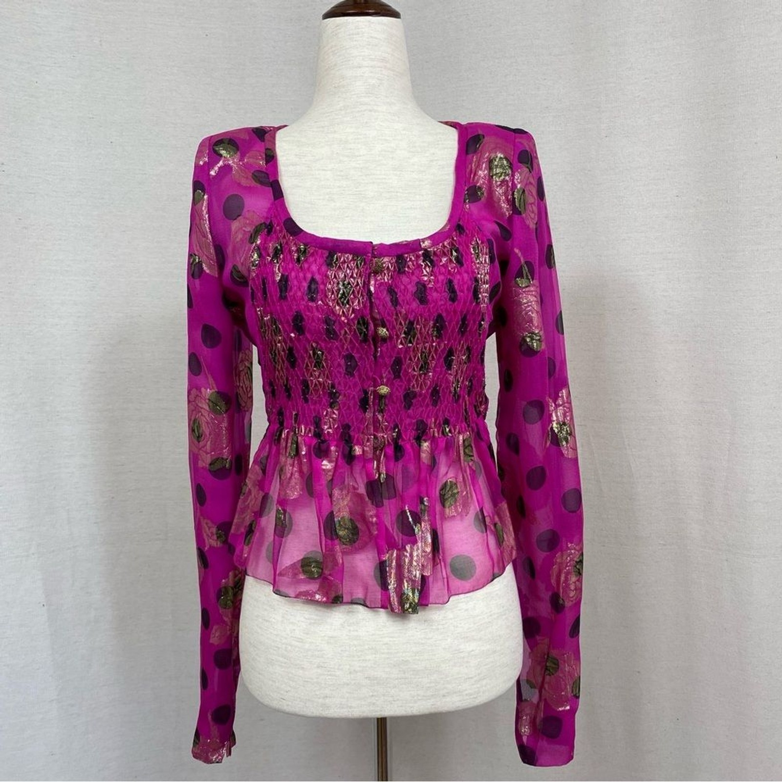 Emanuel Ungaro Couture Vintage Blouse Carre Otis Cosmopolitan 1989 Cover Photo