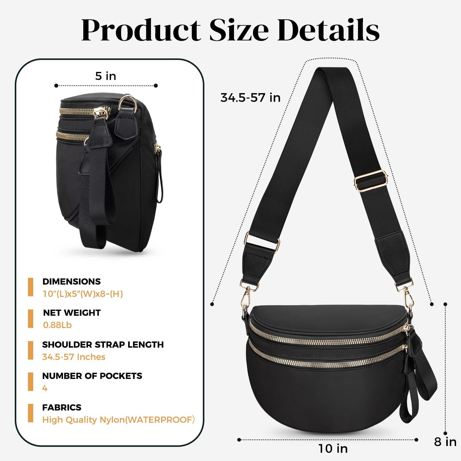 Spacious Nylon Checkered Crossbody Bum Bag for Women, Fashion Checkerboard Fanny