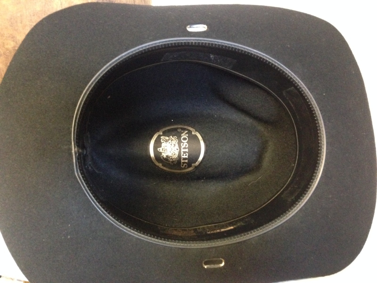 Vintage Stetson Black Wool Felt Center Dent Fedora Cowboy Western Hat 7 1/2