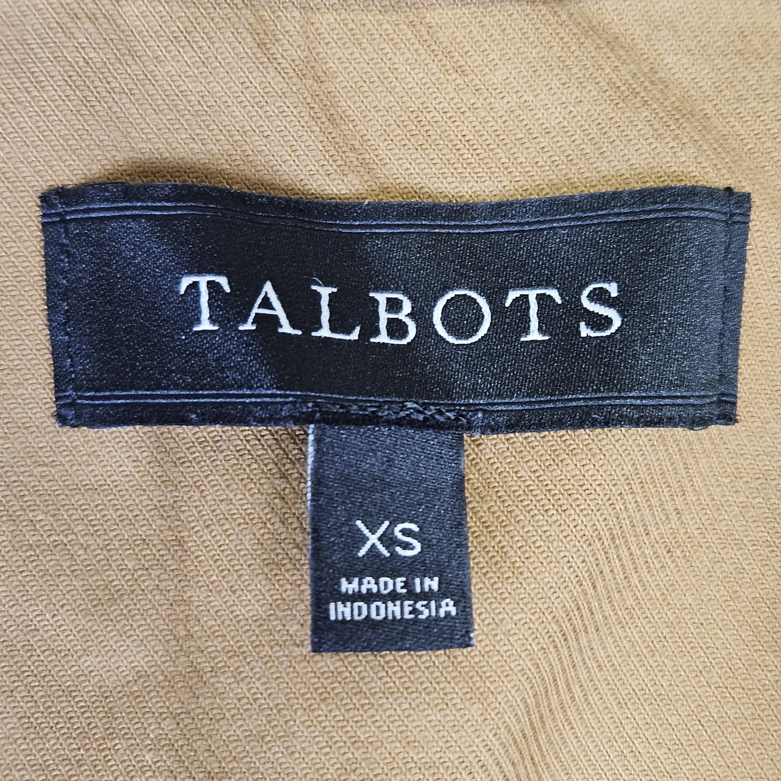 Talbots Safari Jacket Womans XS Camel Brown Twill Cotton Stretch Utility Outdoor