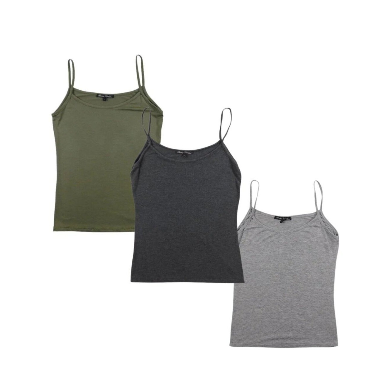 Rendez-Vous Paris Cami Tank Top Bundle Size 3 (M) Gray Olive Green 3-Pack