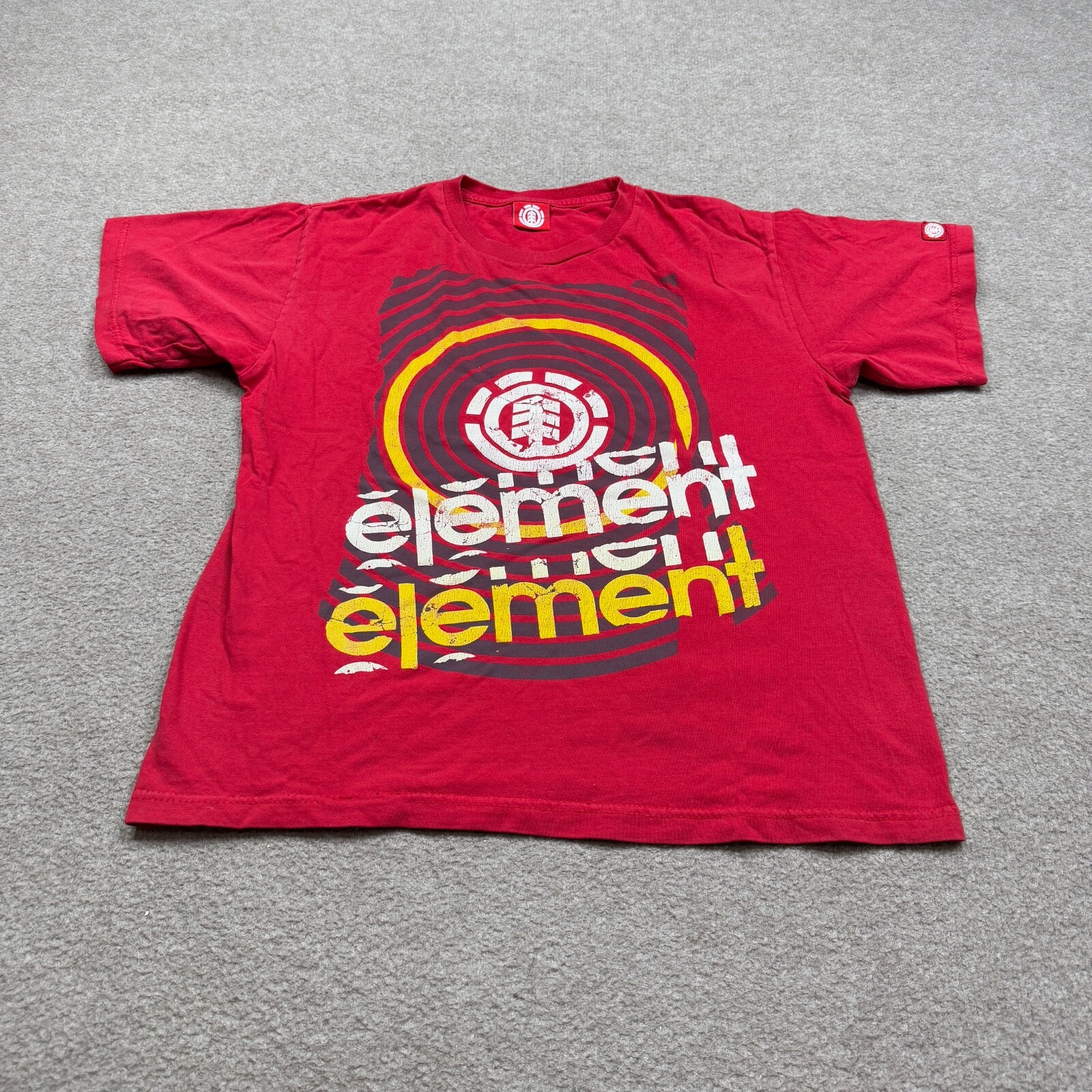 Vintage Element Skateboarding YOUTH Size XL Extra Large Red Short Sleeve Y2K Boy