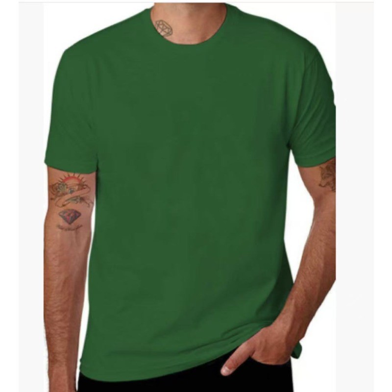 Unisex Solid Color Plain T-Shirt Classic Crew Neck Short Sleeve Basic Casual Tee