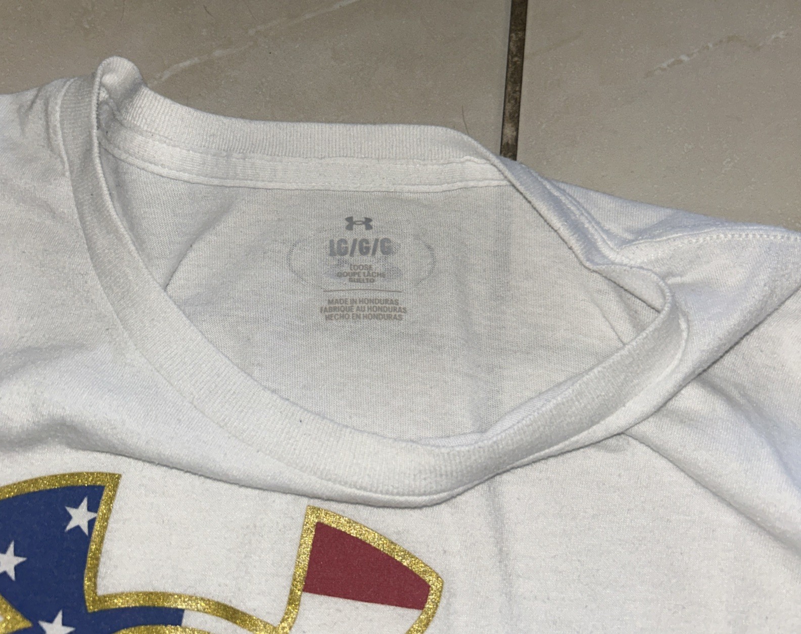 White Under Armour Mens Freedom Baseball USA Icon T-Shirt Size LG