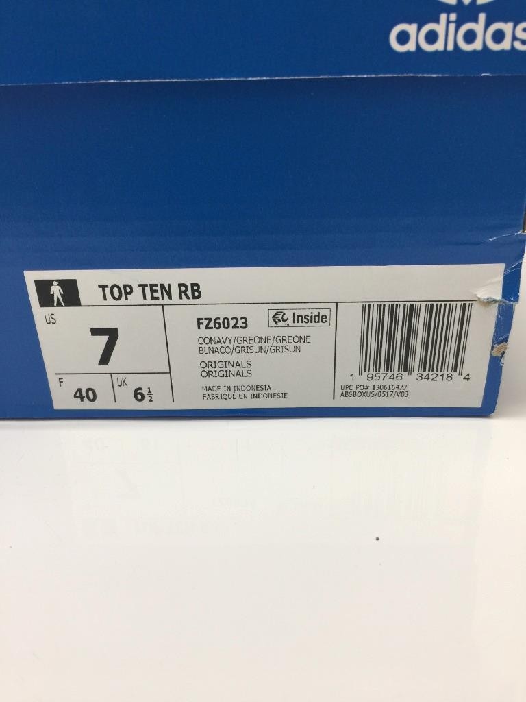 MENS ADIDAS TOP TEN RB LEATHER SKATE NAVY BLUE GREY RETRO BASKETBALL SHOES Sz 7