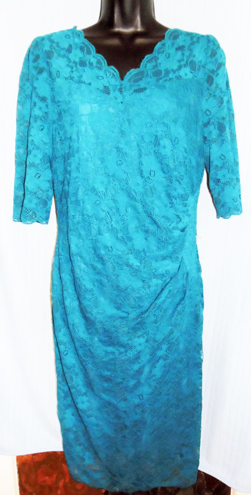 💕 Jolie Moi Lace Sheath Dress ~ Teal ~ UK 18 EU 46 ~ D0507 💕